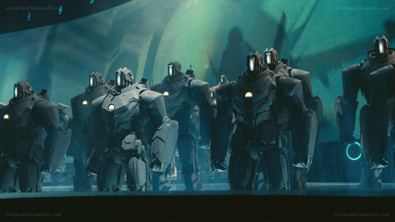 armored robots in formation