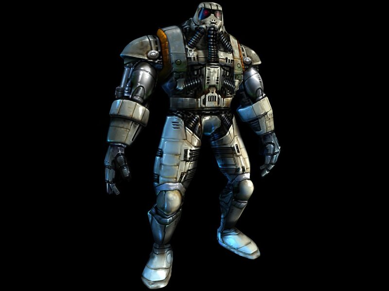 Armored Soldier Figure — Gray, Dramatic