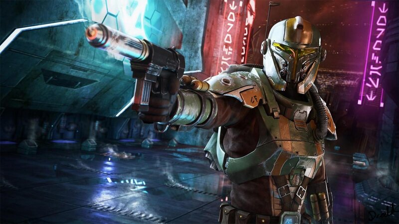 Armored Soldier with Blaster — Green