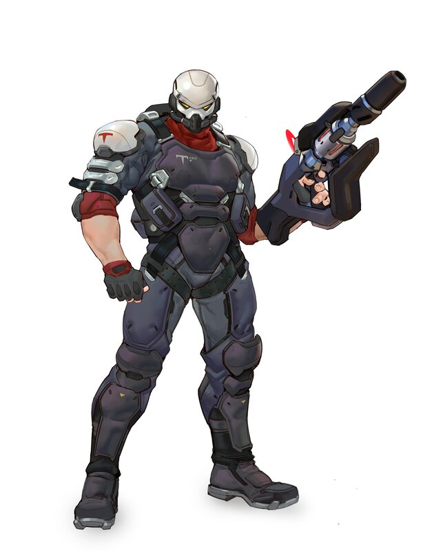 Armored Soldier with Gun — Gray