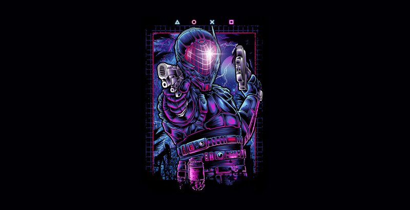 Armored Soldier with Guns — Purple
