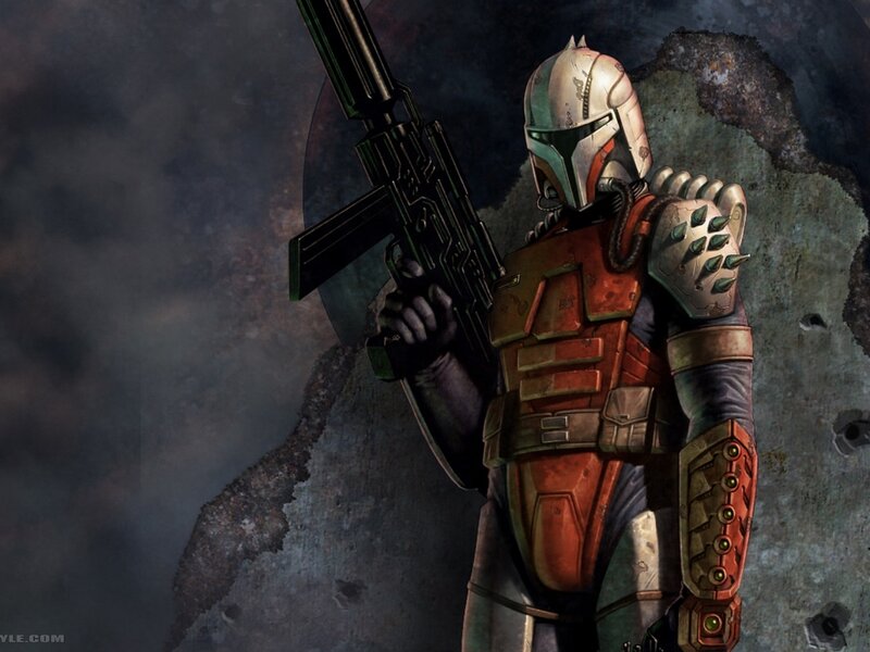 Armored Soldier with Rifle — Gray