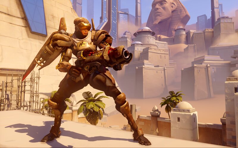 Armored Soldier with Weapon — Brown, Dramatic