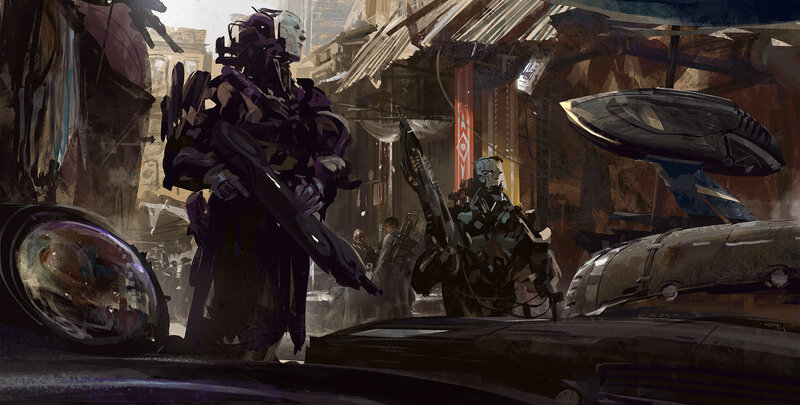 Armored Soldiers in Alley