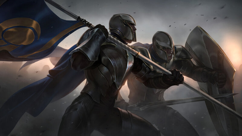 Armored Soldiers in Battle — Gray, Dramatic