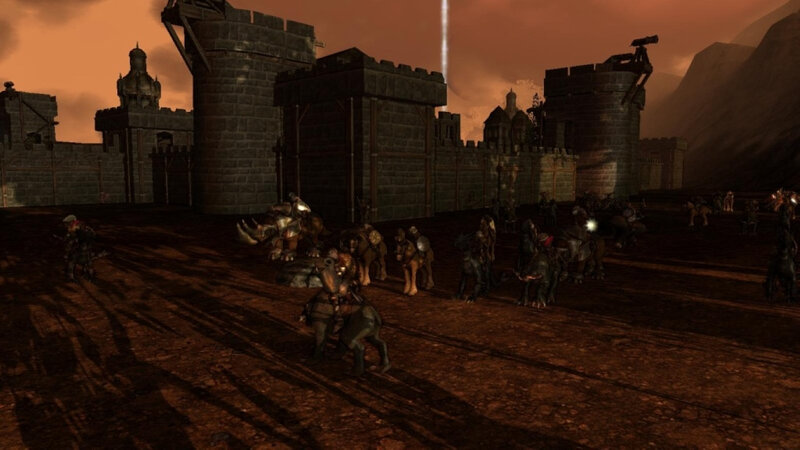 Armored Soldiers in Courtyard