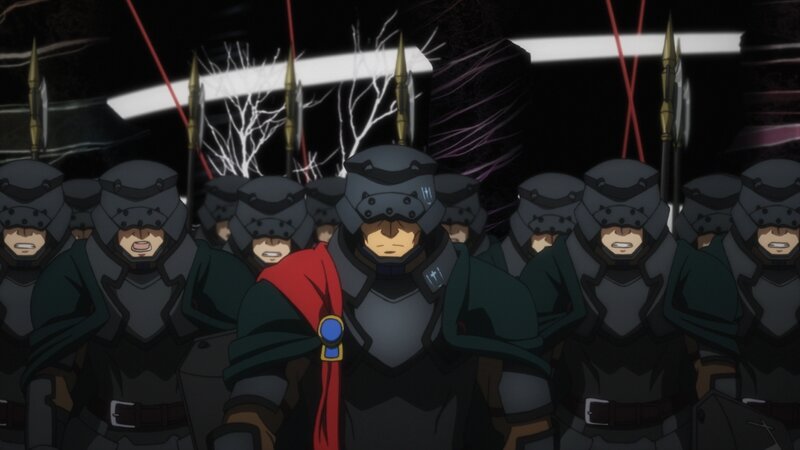 Armored Soldiers in Formation — Black, Dramatic, Night