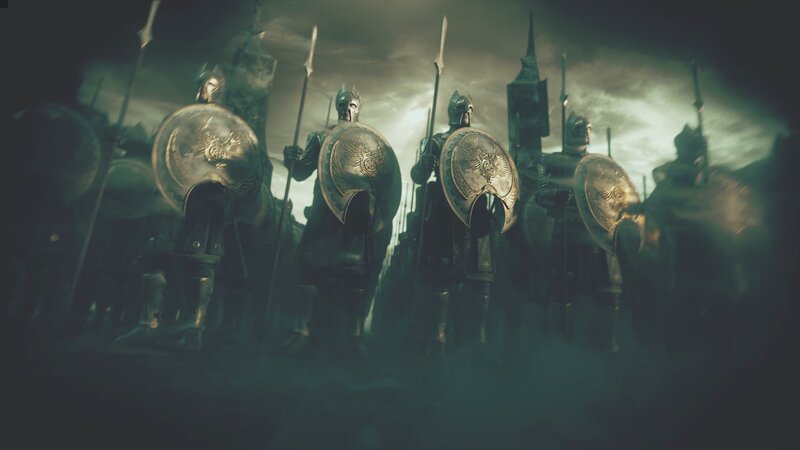 Armored Soldiers in Formation — Green