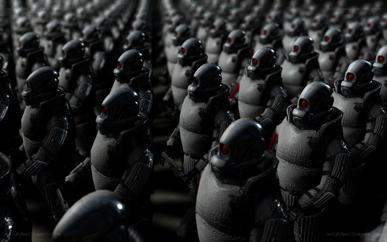 armored soldiers in formation