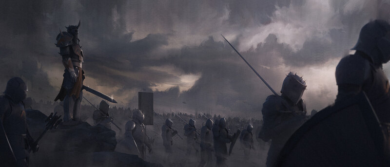 Armored Soldiers on Battlefield