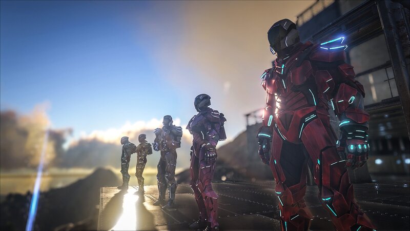 Armored Soldiers on Platform