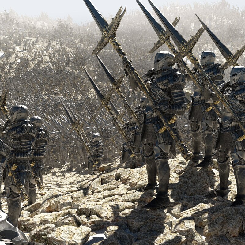 Armored Soldiers with Spears