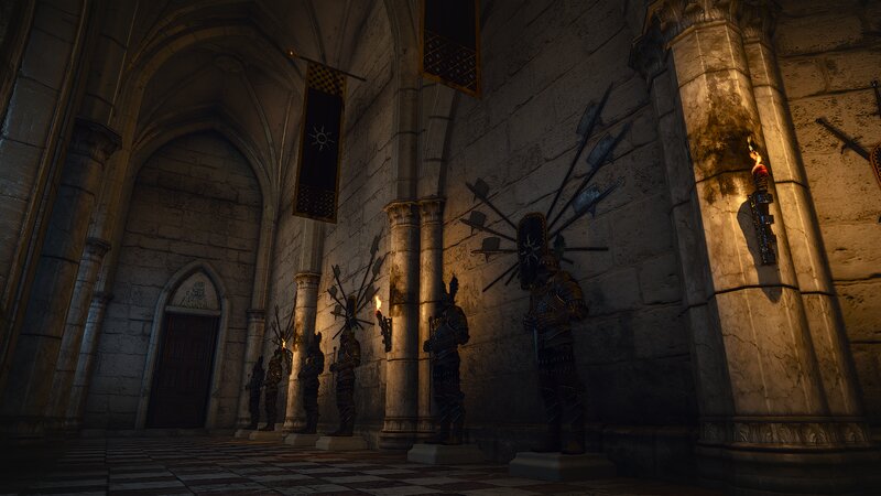 Armored Statues in Hall