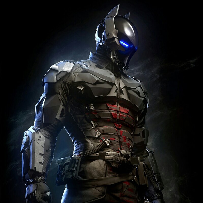 Armored Superhero Figure — Black, Dark, Dramatic, Night