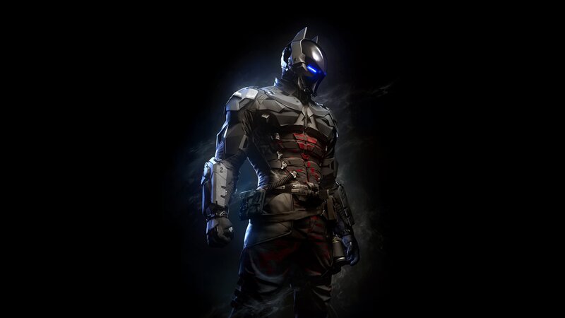 Armored Superhero Figure — Black, Dark, Dramatic