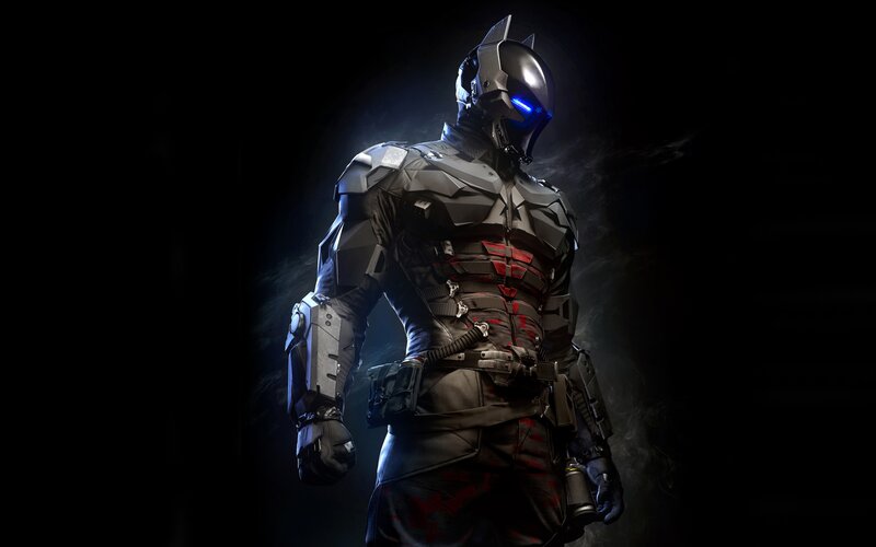 Armored Superhero Figure — Black, Dramatic, Night, 3d Render