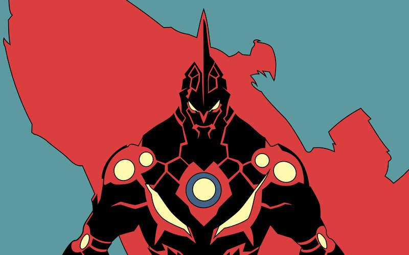 Armored Superhero Figure — Red