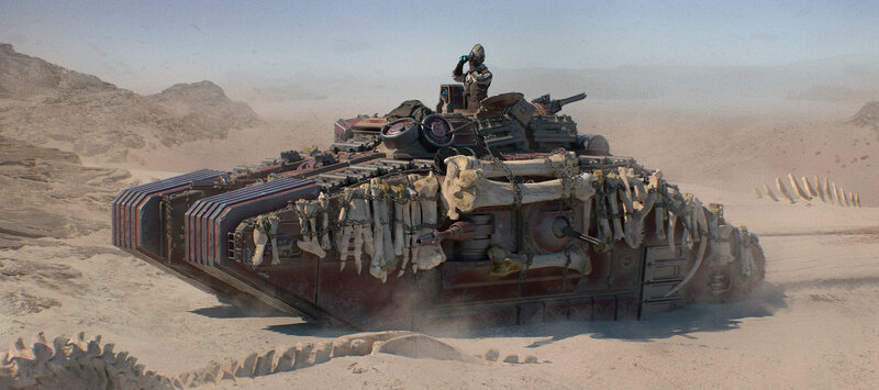 Armored Tank in Desert — Brown