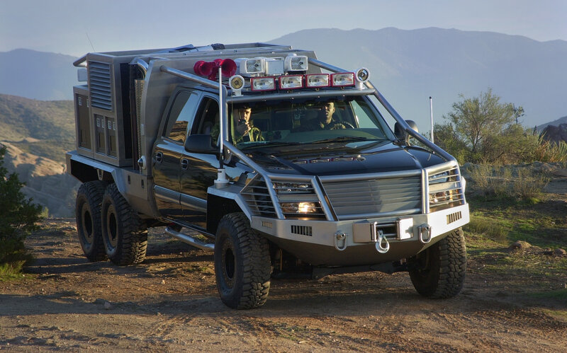 armored truck in desert