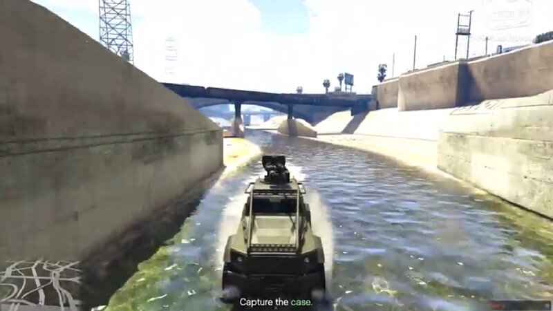 Armored Vehicle in Canal