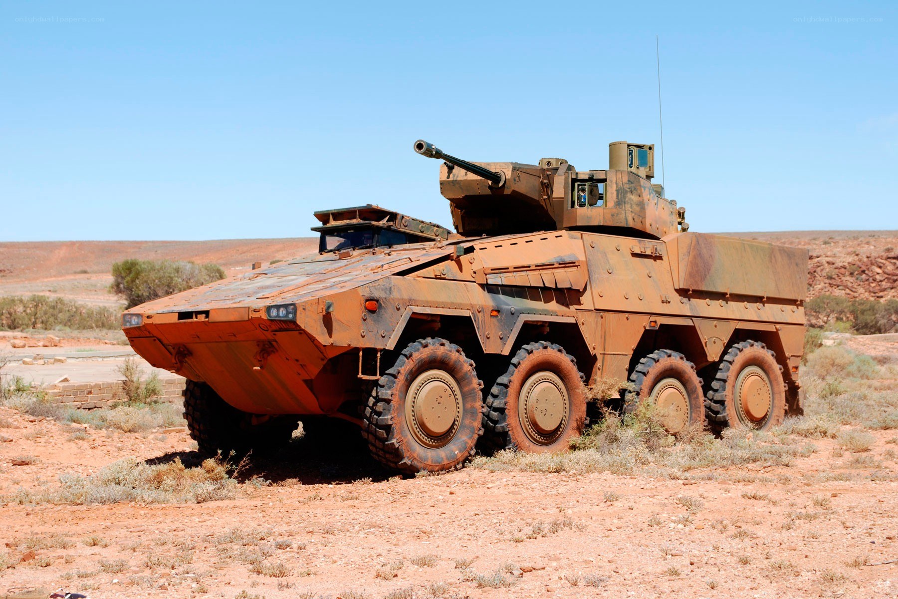 armored vehicle in desert