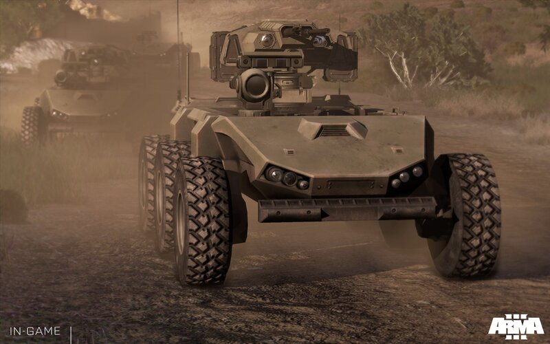 armored vehicle in desert