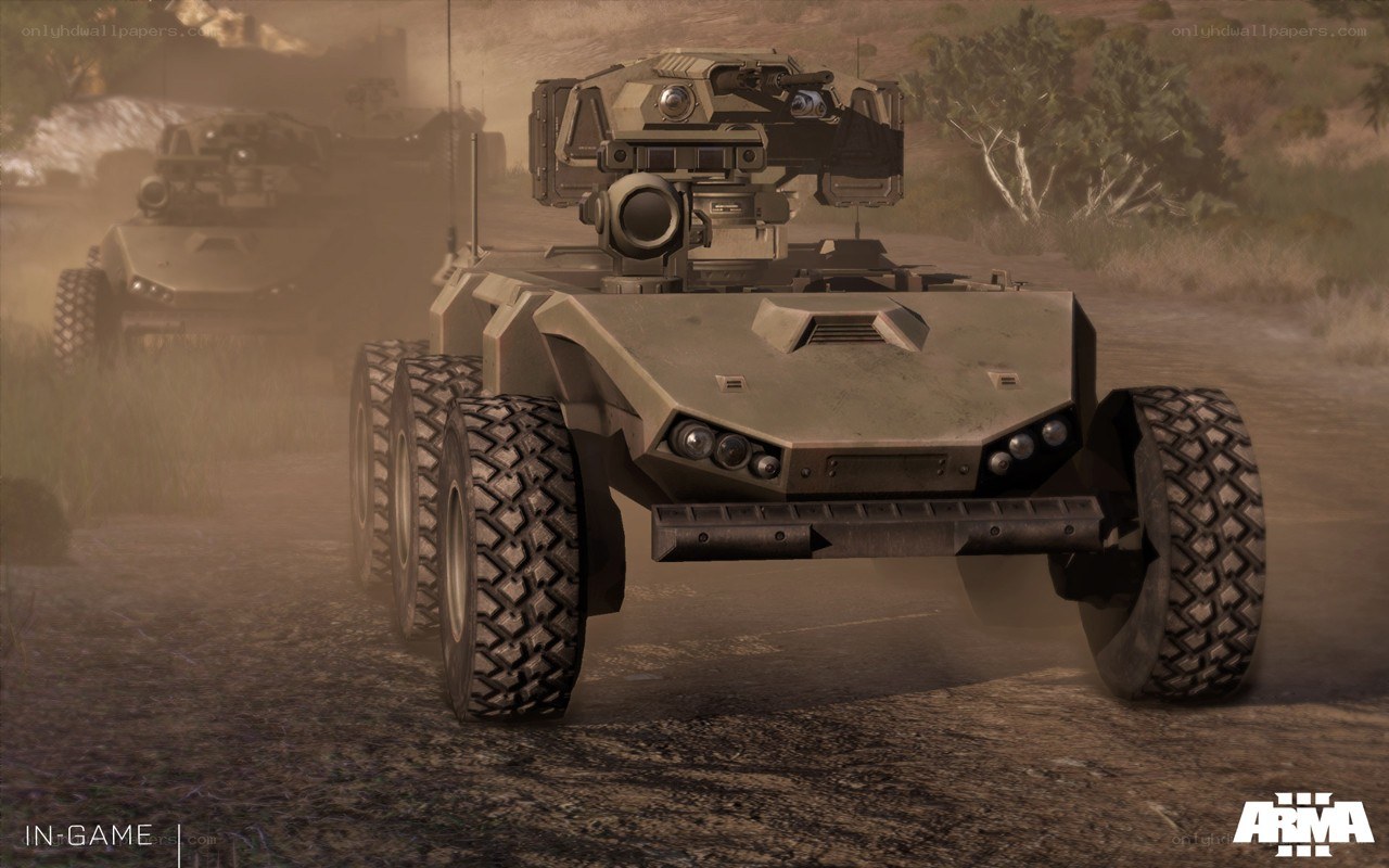 armored vehicle in desert