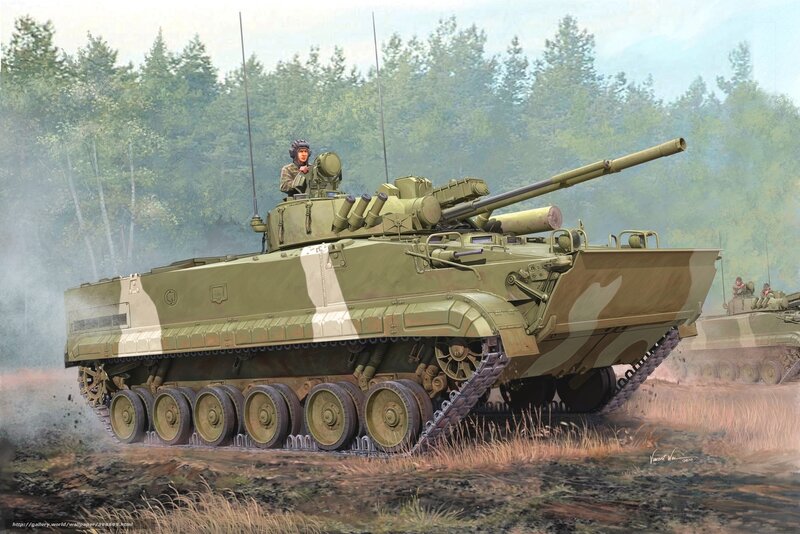 Armored vehicle in forest