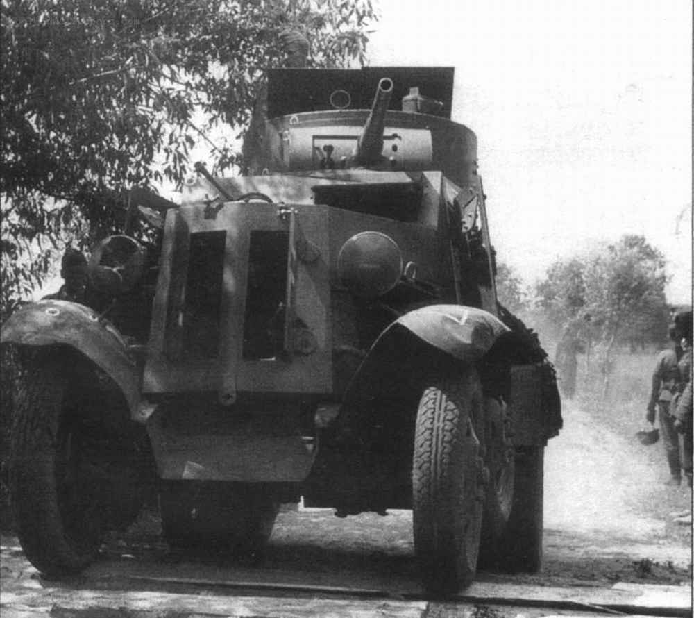 Armored vehicle on a dirt road
