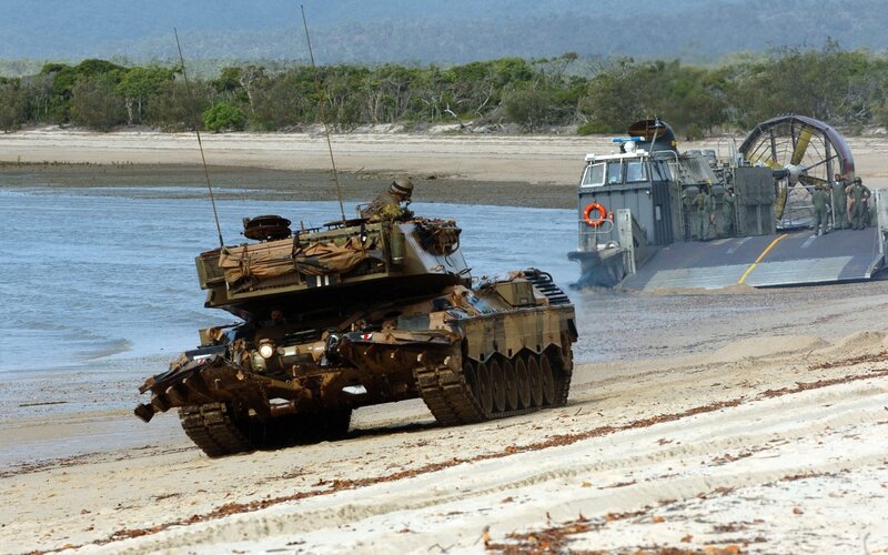 Armored Vehicle on Beach — Brown