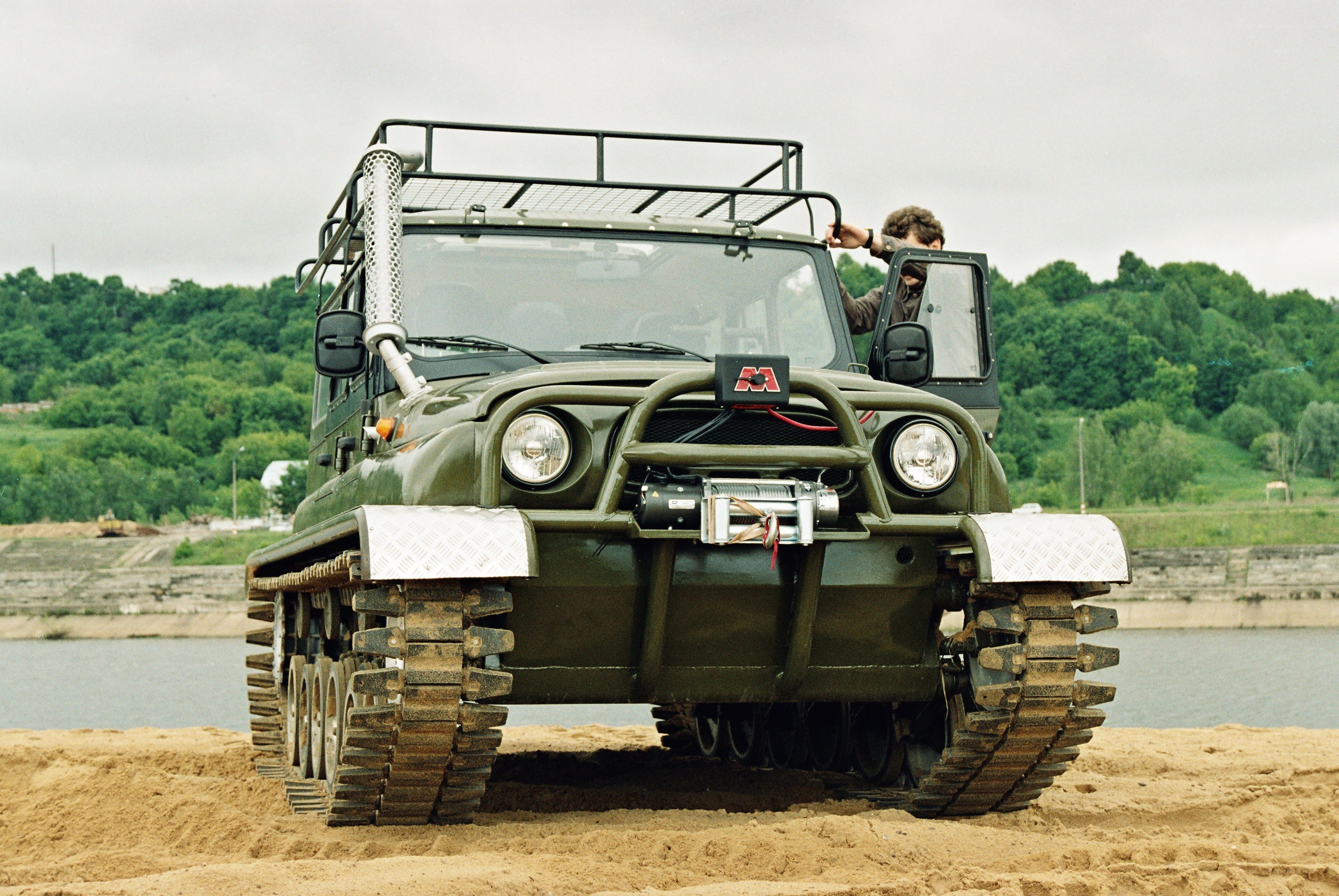 armored vehicle on sand