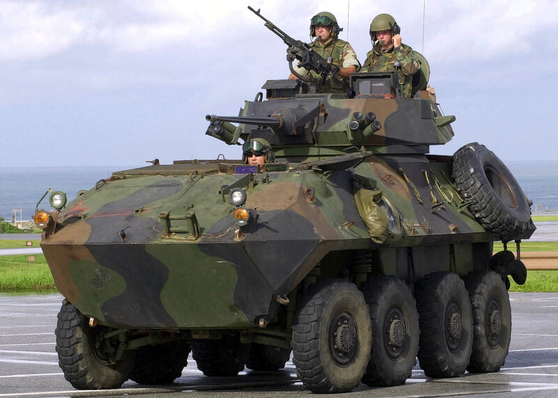 Armored Vehicle with Soldiers — Green