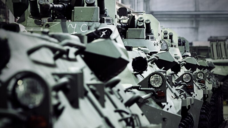 Armored Vehicles in a Row