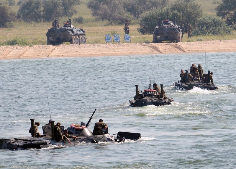 Armored Vehicles in Water — Green