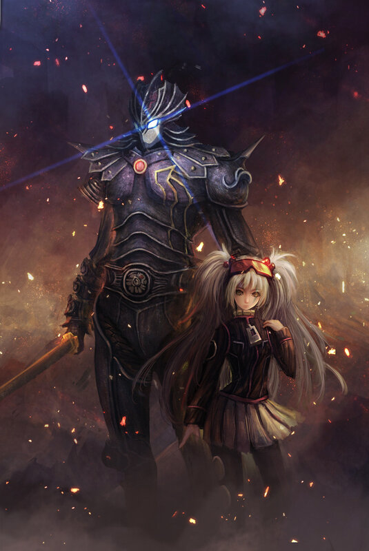 Armored Warrior and Girl