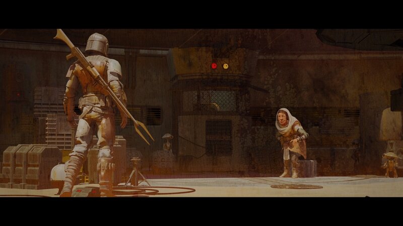 Armored Warrior and Woman — Brown, Dramatic