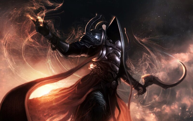 Armored Warrior Casting Spell — Black