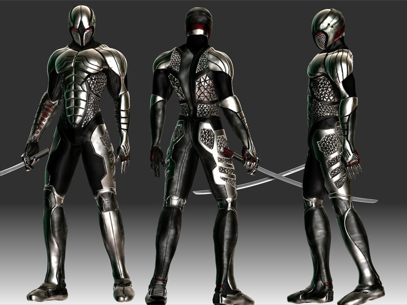 Armored Warrior Character — Black, Dramatic, 3d Render