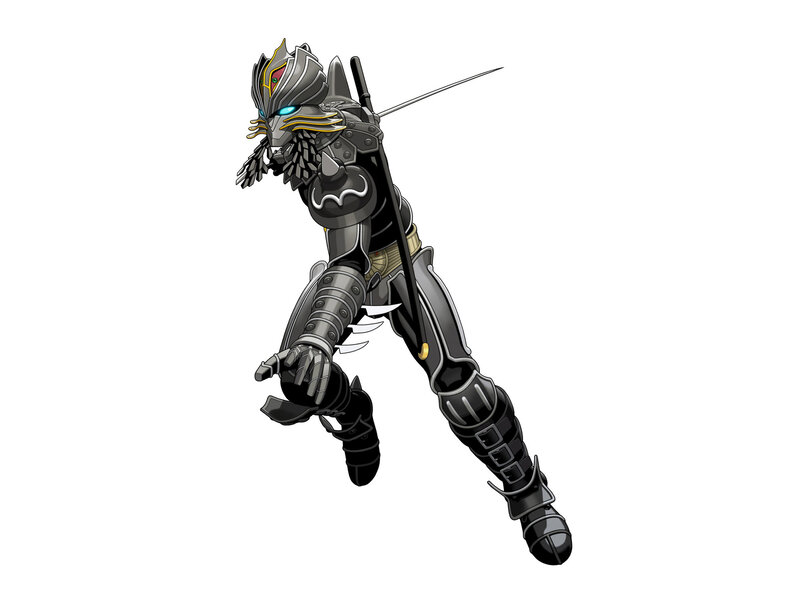 Armored Warrior Character — Black