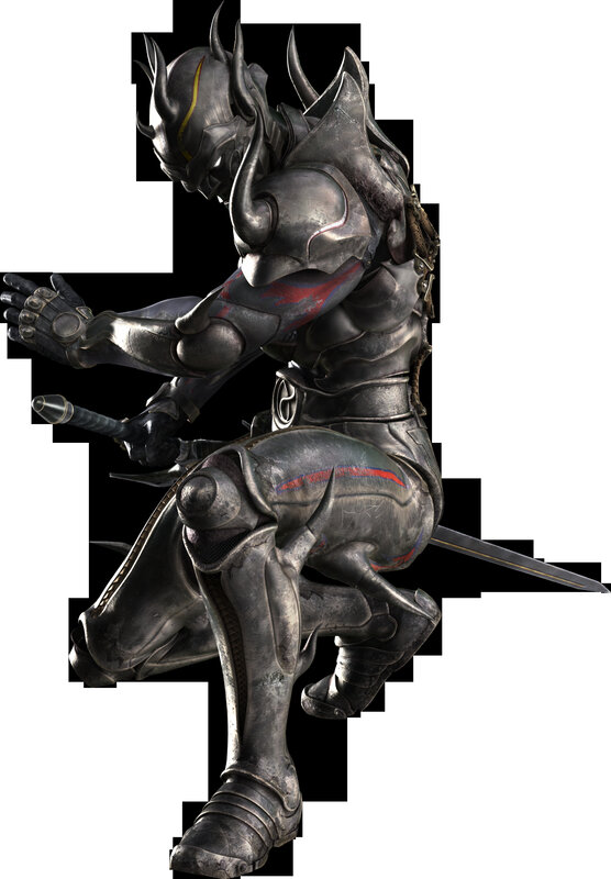 Armored Warrior Character — Gray, Aggressive