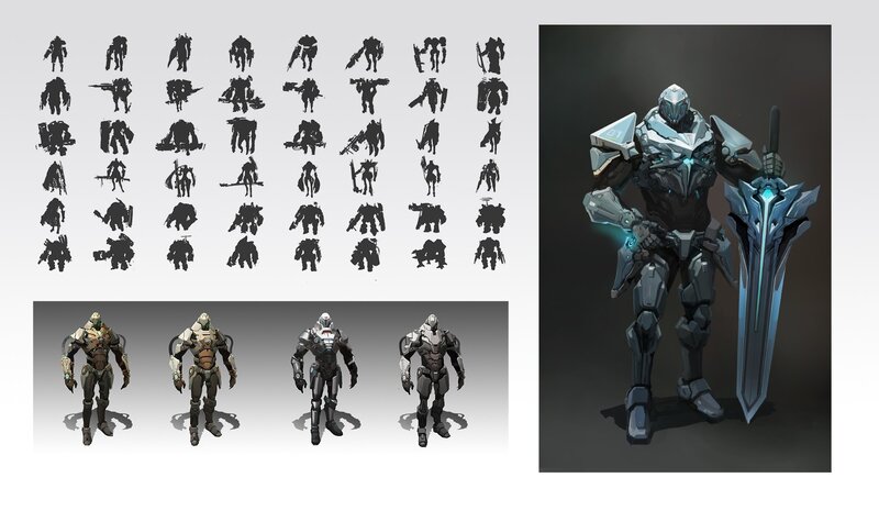 Armored Warrior Concept Art — Gray