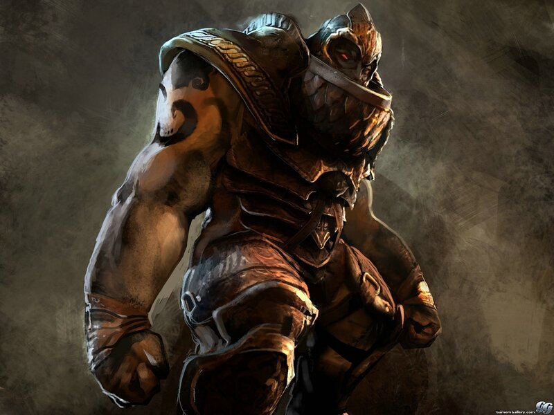 Armored Warrior Figure — Brown, Dramatic, Digital Art, Armor