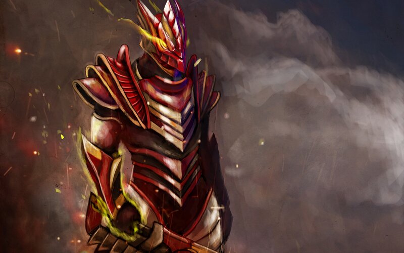 Armored Warrior Figure — Red