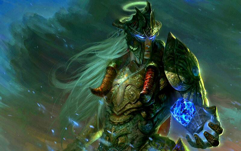 Armored Warrior Holding Crystal