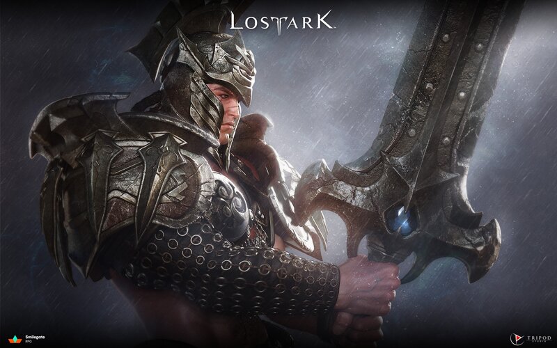 Armored Warrior Holding Sword — Black, Dramatic