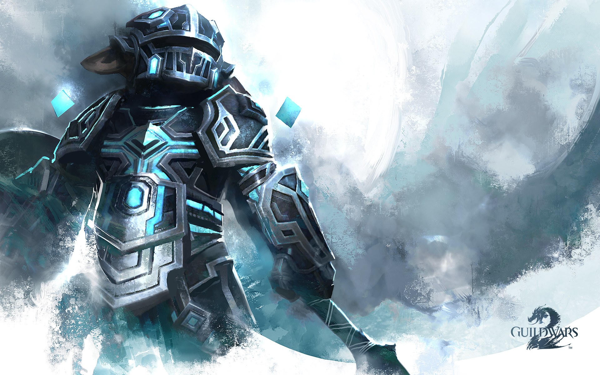 armored warrior in blue armor