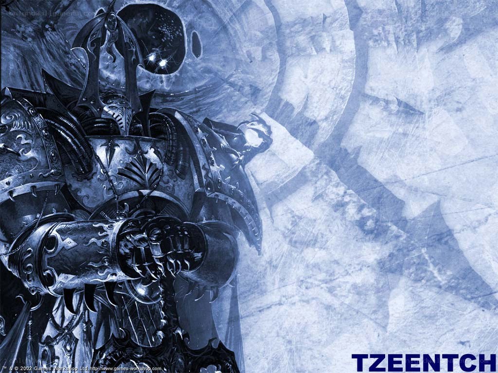 armored warrior in blue tones