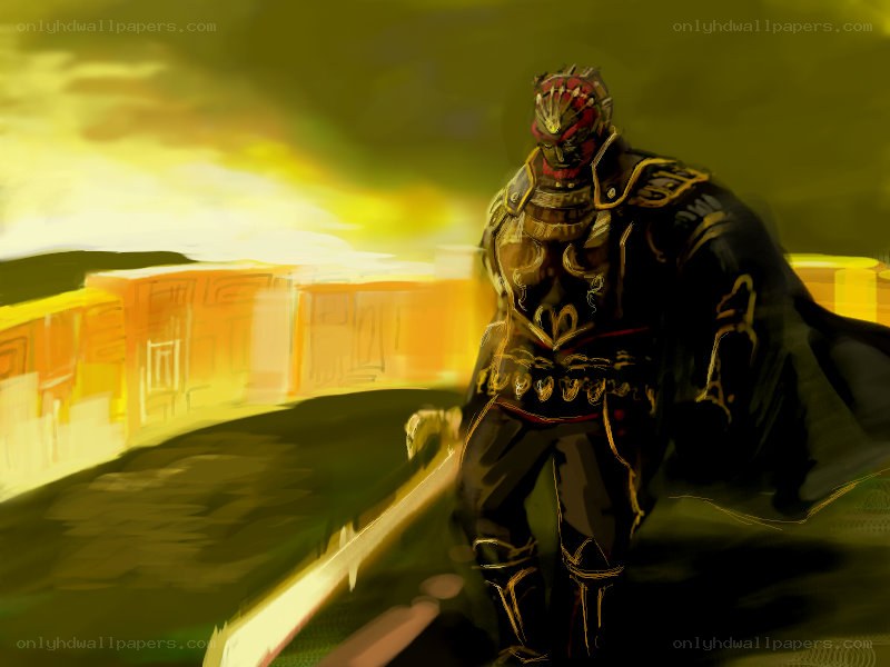 armored warrior in golden light