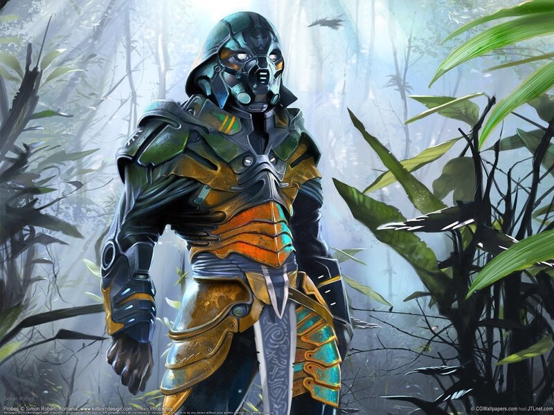Armored Warrior in Jungle — Green