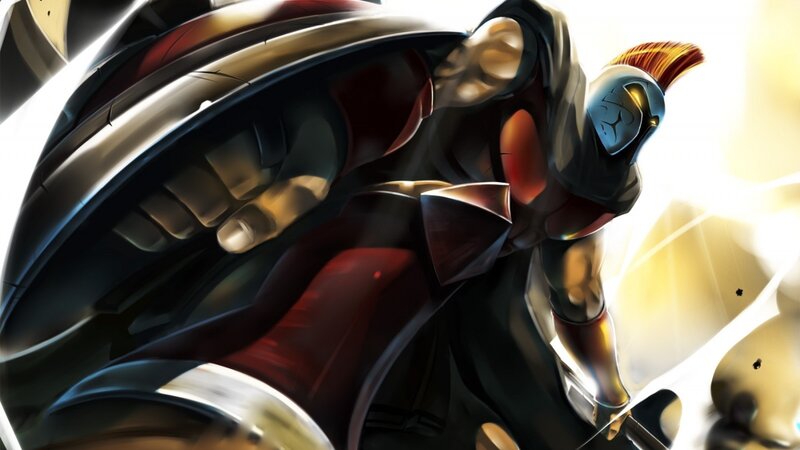 Armored Warrior in Motion — Black, Dramatic, Digital Art, Armor, Helmet